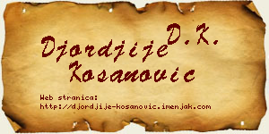 Đorđije Kosanović vizit kartica